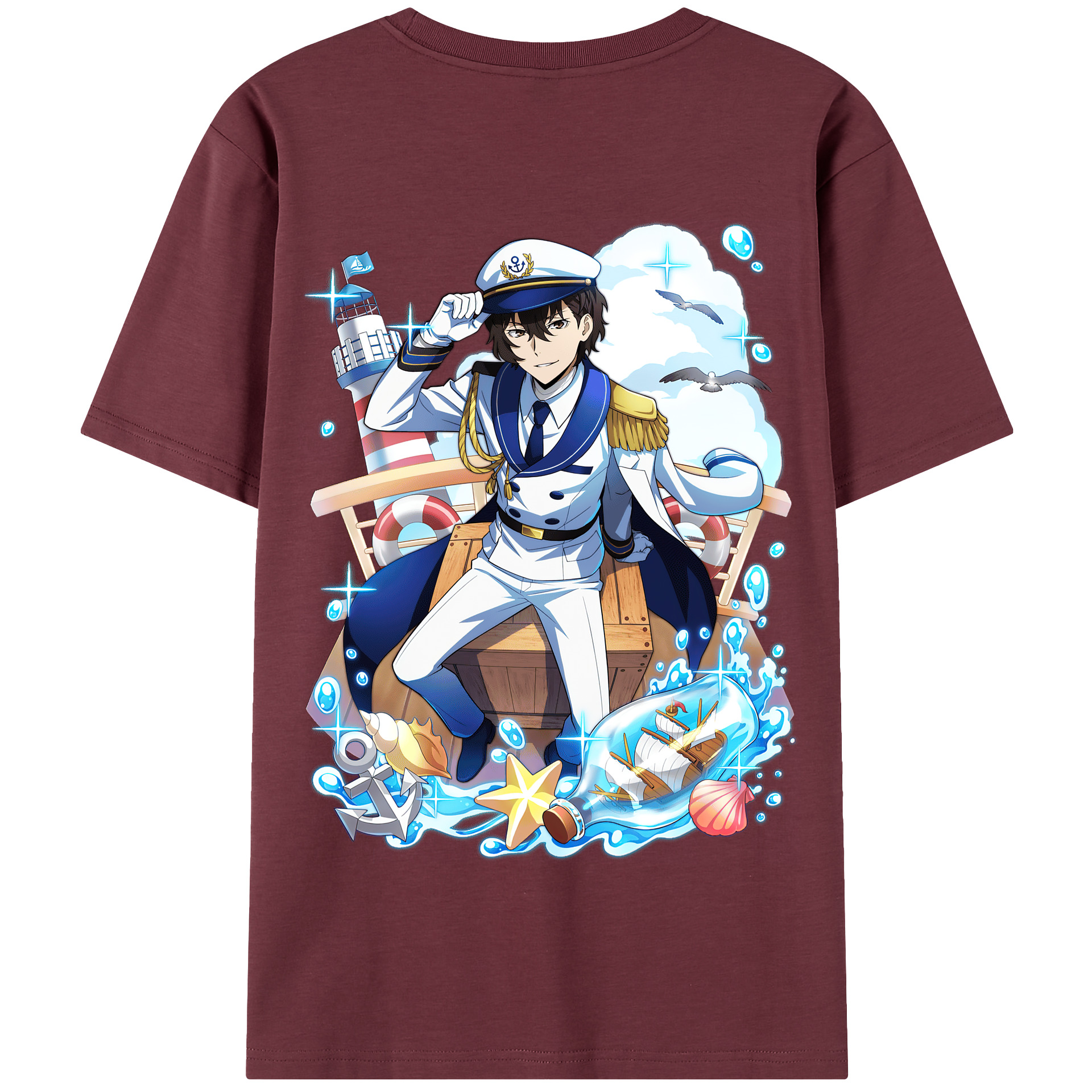 （画像用） 文豪ストレイドッグス Bungo Stray Dogs 綿100％半袖Tシャツ（背面プリント）